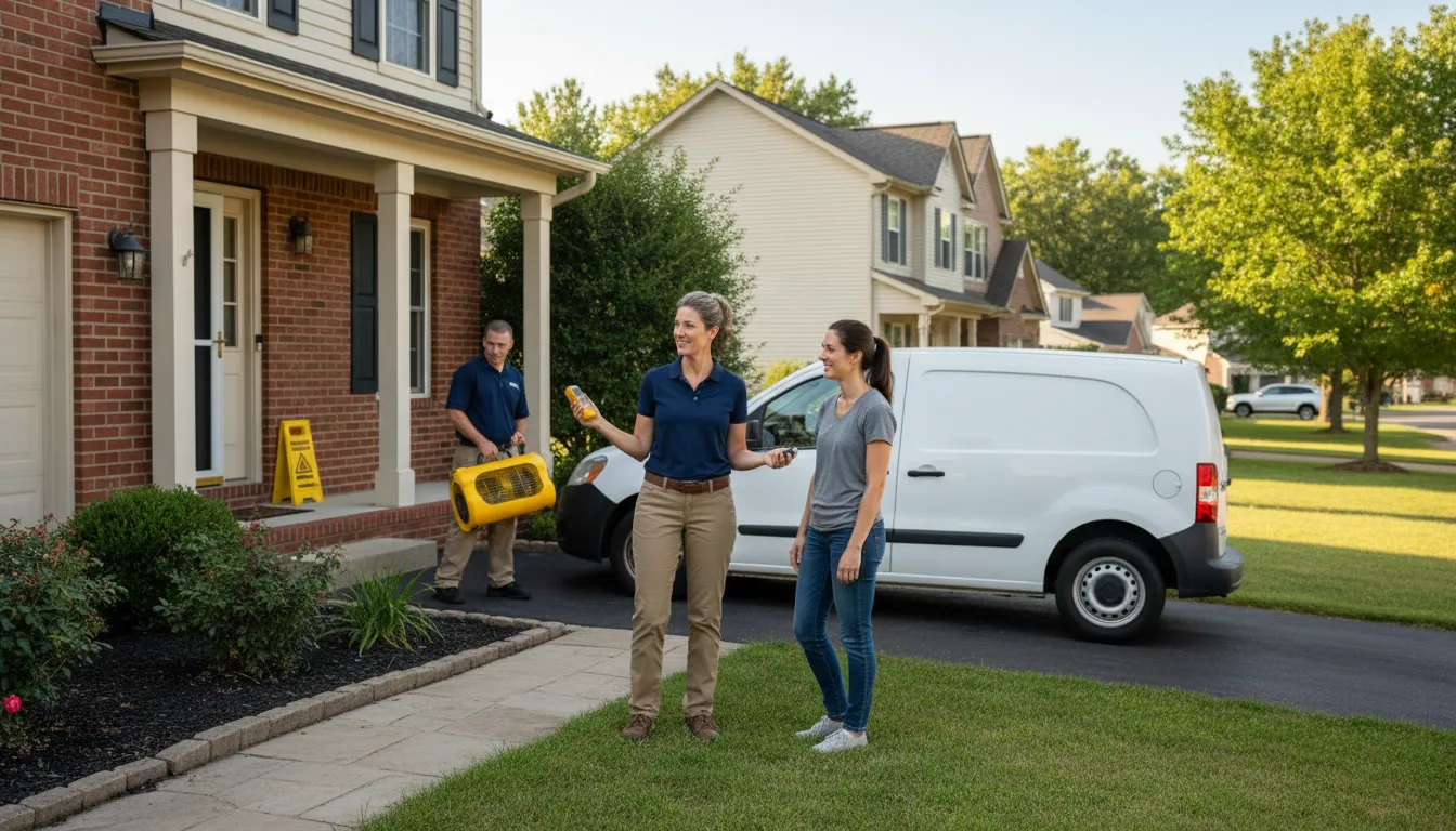 Residential water damage restoration in Kinsman, IL